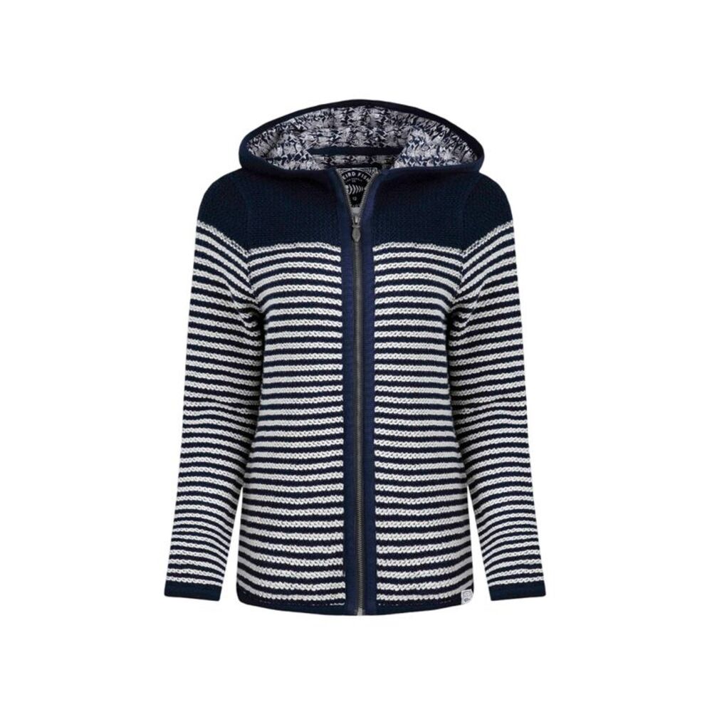 Weird Fish Womens/Ladies Bianca Striped Macaroni Eco Friendly Full Zip Hoodie /